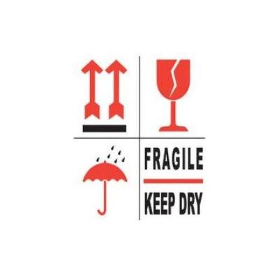 Rillprint, Etiketten, Hinweisetiketten FRAGILE / KEEP DRY permanent klebend, Farbe: weiss / rot / schwarz Rillprint, Etiketten, Hinweisetiketten FRAGILE / KEEP DRY permanent klebend, Farbe: weiss / rot / schwarz