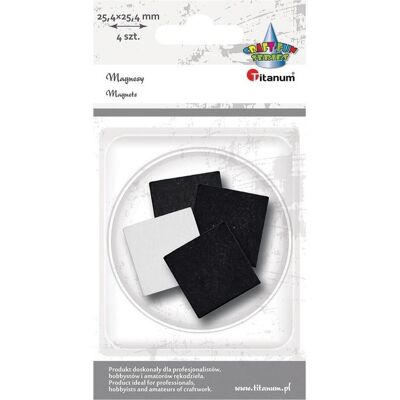 Titanum, Magnet, Selbstklebende quadratische Magnete 25,4x25,4mm 4 Stk Titanum, Magnet, Selbstklebende quadratische Magnete 25,4x25,4mm 4 Stk