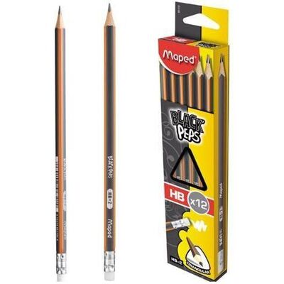 Maped, Bleistift, Blackpeps HB Bleistift mit Radiergummi (12 Stück) (2.20 mm, HB, 12x) Maped, Bleistift, Blackpeps HB Bleistift mit Radiergummi (12 Stück) (2.20 mm, HB, 12x)
