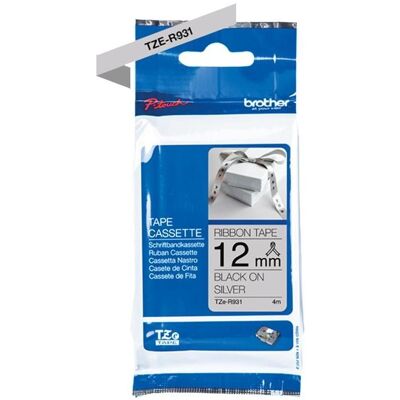 Brother Beschriftungsband, TZe-R931 (1.20 cm, Silber) Brother Beschriftungsband, TZe-R931 (1.20 cm, Silber)