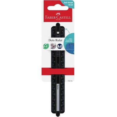 Faber-Castell, Lineal, Lineal Dots 15,0 cm, schwarz (15 cm, Kunststoff) Faber-Castell, Lineal, Lineal Dots 15,0 cm, schwarz (15 cm, Kunststoff)