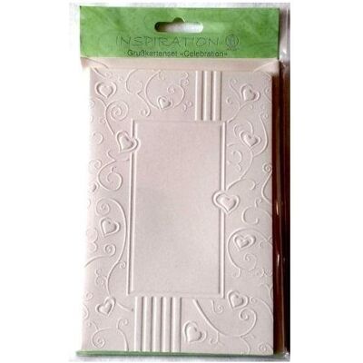 Teka, Grusskarte + Briefpapier, Geprägte Karten + Umschläge Herzornament creme05 5St (5 Stk.) Teka, Grusskarte + Briefpapier, Geprägte Karten + Umschläge Herzornament creme05 5St (5 Stk.)