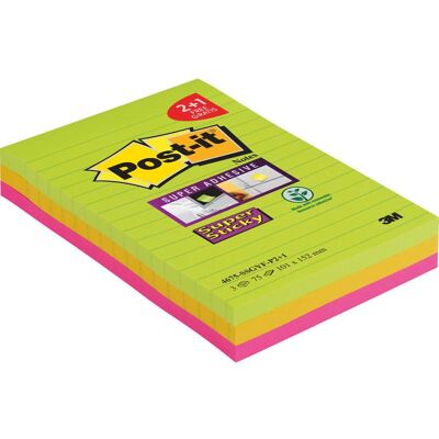 Post-it, Haftnotiz, Super Sticky Notes (152 x 101 mm) Post-it, Haftnotiz, Super Sticky Notes (152 x 101 mm)