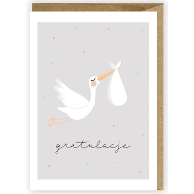 Cardie, Grusskarte + Briefpapier, Storch-Grusskarte, Öko-Umschlag K040 Cardie, Grusskarte + Briefpapier, Storch-Grusskarte, Öko-Umschlag K040