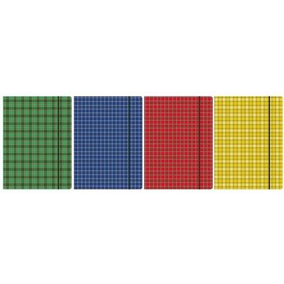 Beniamin, Ordner, A4-Ordner mit Gummiband. Schottischer Tartan, Mustermix (A4) Beniamin, Ordner, A4-Ordner mit Gummiband. Schottischer Tartan, Mustermix (A4)