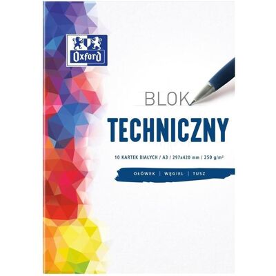 Oxford, Heft + Block, Technischer Block A3 10k weiss 10 Stk. (A3) Oxford, Heft + Block, Technischer Block A3 10k weiss 10 Stk. (A3)