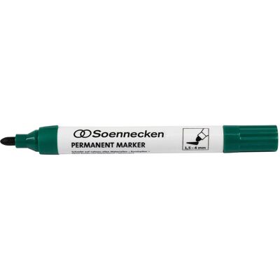 Soennecken, Marker, Permanentmarker Strichstärke: 1,5-4 mm Schreibfarbe: grün (1x) Soennecken, Marker, Permanentmarker Strichstärke: 1,5-4 mm Schreibfarbe: grün (1x)