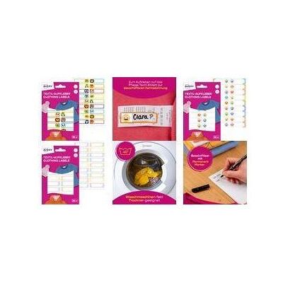 Avery Etiketten, Textil-Etiketten, 13 x 45 mm, Gesichter, bunt aus Vinyl-Folie, selbstklebend, handbeschriftbar Avery Etiketten, Textil-Etiketten, 13 x 45 mm, Gesichter, bunt aus Vinyl-Folie, selbstklebend, handbeschriftbar