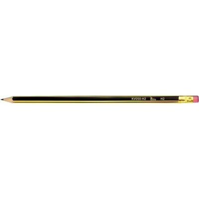 Tetis, Bleistift, Harter Bleistift mit Radiergummi H2 KV050-H2 (12 Stück) (12x) Tetis, Bleistift, Harter Bleistift mit Radiergummi H2 KV050-H2 (12 Stück) (12x)