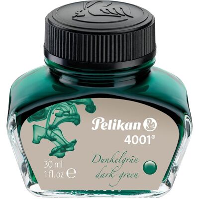 Pelikan Ersatzpatronen + Tintenfass, Tintenglas 4001 (Dunkelgrün, 1 Stk.) Pelikan Ersatzpatronen + Tintenfass, Tintenglas 4001 (Dunkelgrün, 1 Stk.)