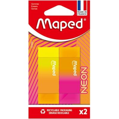 Maped, Korrekturmittel, Neon-Radiergummi, 2 Stück Maped, Korrekturmittel, Neon-Radiergummi, 2 Stück