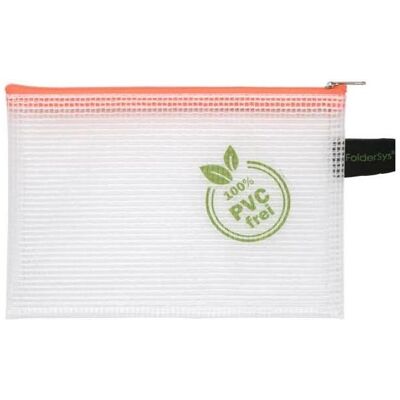 Foldersys, Mappe, Reissverschlussbeutel A6 transparent/orange 0,20 mm (A6) Foldersys, Mappe, Reissverschlussbeutel A6 transparent/orange 0,20 mm (A6)