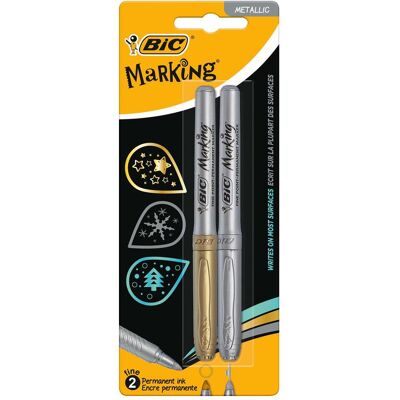Bic, Marker, Permanentmarker Gold und Silber (1x) Bic, Marker, Permanentmarker Gold und Silber (1x)
