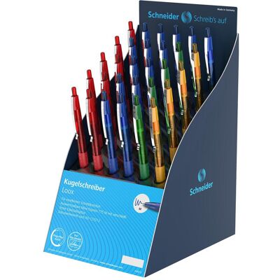 Schneider, Schreibstifte, Display Kugelschreiber Loox, 30 Teile, Pappe, 160 x 305 x 203 mm (30x) Schneider, Schreibstifte, Display Kugelschreiber Loox, 30 Teile, Pappe, 160 x 305 x 203 mm (30x)