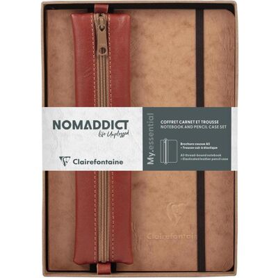 Clairefontaine, Heft + Block, Nomaddict, Set mit Notizbuch A5 My.essential DOT + Federmäppchen, tabak - Tabak (A5) Clairefontaine, Heft + Block, Nomaddict, Set mit Notizbuch A5 My.essential DOT + Federmäppchen, tabak - Tabak (A5)