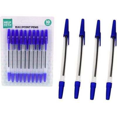 Lean Toys, Schreibstifte, Klassischer blauer Kugelschreiber, 10 Stück (10x) Lean Toys, Schreibstifte, Klassischer blauer Kugelschreiber, 10 Stück (10x)