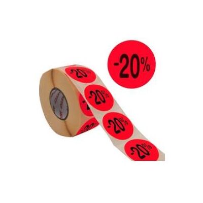 METO, Etiketten, Promo-Etiketten -30%, rund, rot fluor rund, Durchmesser: 40 mm, selbstklebend, lösemittelfrei METO, Etiketten, Promo-Etiketten -30%, rund, rot fluor rund, Durchmesser: 40 mm, selbstklebend, lösemittelfrei