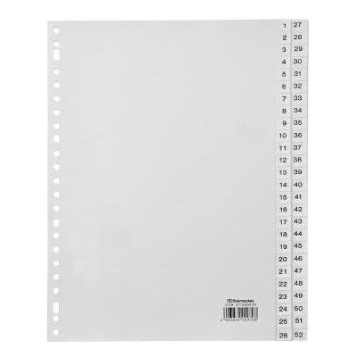 Soennecken, Ordner Zubehör, Register A4 1-52 PP volle Höhe weiss Soennecken, Ordner Zubehör, Register A4 1-52 PP volle Höhe weiss