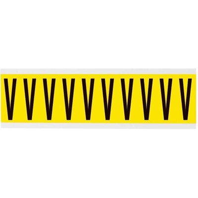 Brady, Etiketten, 3440-V, B-499, Nylongewebe, Buchstabe V, Schwarz auf Gelb, 22 x 57mm, Schrifthöhe 49mm(25 K. Brady, Etiketten, 3440-V, B-499, Nylongewebe, Buchstabe V, Schwarz auf Gelb, 22 x 57mm, Schrifthöhe 49mm(25 K.