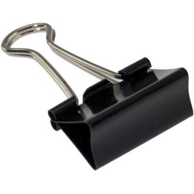 B.N.T., Büroklammer, Stickn Papirklemme stål bnt sort 30mm foldback 12stk/pak - (12 stk.) (12x) B.N.T., Büroklammer, Stickn Papirklemme stål bnt sort 30mm foldback 12stk/pak - (12 stk.) (12x)