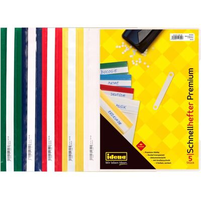 Idena, Mappe, Schnellhefter A4 PP 5er Premium 5 Farben (A4, 5x) Idena, Mappe, Schnellhefter A4 PP 5er Premium 5 Farben (A4, 5x)