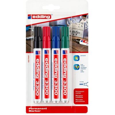 Edding, Marker, Permanent Marker 3300 (4x) Edding, Marker, Permanent Marker 3300 (4x)
