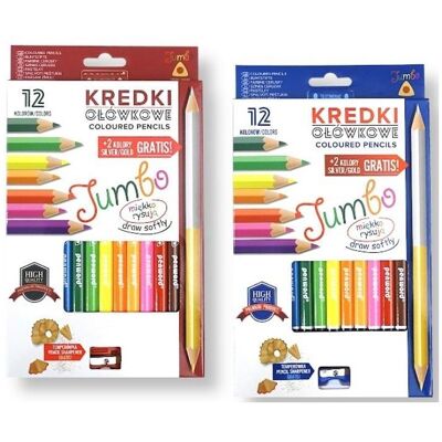 Penword, Malstifte, Dreieckige Bleistifte + Spitzer, 12 Farben (12x) Penword, Malstifte, Dreieckige Bleistifte + Spitzer, 12 Farben (12x)