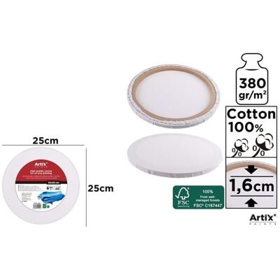 Artix, Keilrahmen, Runde Leinwand 25x25x1,6cm 380G/m2 (25 x 1.60 cm) Artix, Keilrahmen, Runde Leinwand 25x25x1,6cm 380G/m2 (25 x 1.60 cm)