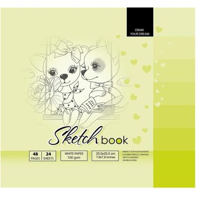 Fresh, Heft + Block, Skizzenbuch 200x200/48K 100g TW (20x20cm, Blanko) Fresh, Heft + Block, Skizzenbuch 200x200/48K 100g TW (20x20cm, Blanko)