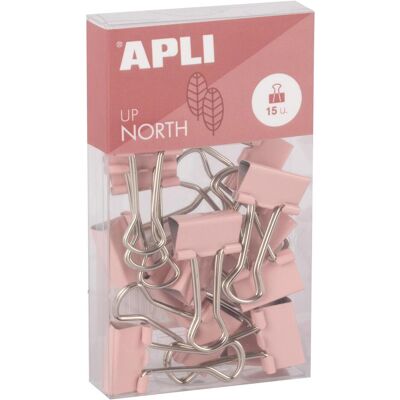 Apli, Büroklammer, BINDERCLIPS UP NORTH pink 19mm 15 Stück (15x) Apli, Büroklammer, BINDERCLIPS UP NORTH pink 19mm 15 Stück (15x)