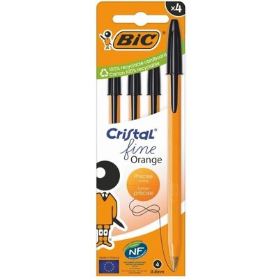 Bic, Schreibstifte, Orange Fine Cristal Kugelschreiber 4 Stück Schwarz (4x) Bic, Schreibstifte, Orange Fine Cristal Kugelschreiber 4 Stück Schwarz (4x)
