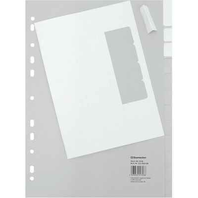 Soennecken, Ordner Zubehör, Register 1517 DIN A4 blanko volle Höhe 20Blatt PP grau Soennecken, Ordner Zubehör, Register 1517 DIN A4 blanko volle Höhe 20Blatt PP grau