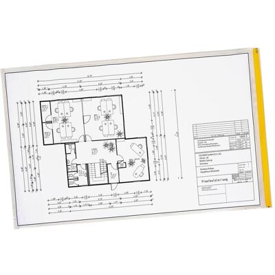 Eichner, Mappe, 10 Planschutztaschen A3 transparent/gelb (A3, 1x) Eichner, Mappe, 10 Planschutztaschen A3 transparent/gelb (A3, 1x)
