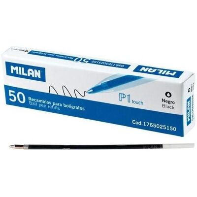 Milan, Ersatzpatronen + Tintenfass, Schwarze Kugelschreibermine (50 Stück) MAILAND (Schwarz, 50 Stk.) Milan, Ersatzpatronen + Tintenfass, Schwarze Kugelschreibermine (50 Stück) MAILAND (Schwarz, 50 Stk.)