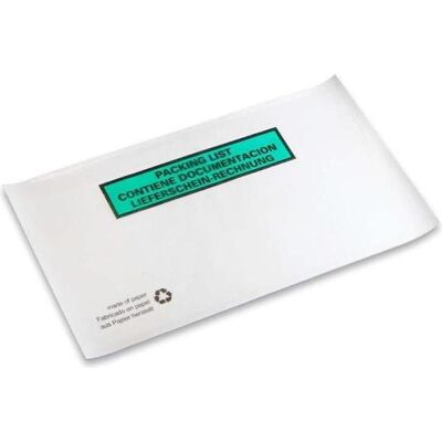 Transpak, Lieferscheintasche, Dokumententaschen Masse 240x130mm weiss DIN-Lang Pergaminpapier Lieferschein/Rechnung (1000 Stk.) Transpak, Lieferscheintasche, Dokumententaschen Masse 240x130mm weiss DIN-Lang Pergaminpapier Lieferschein/Rechnung (1000 Stk.)