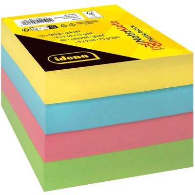 Idena, Haftnotiz, Notizklotz geleimt farbig 9x9cm 700 Blatt (90 x 90 mm) Idena, Haftnotiz, Notizklotz geleimt farbig 9x9cm 700 Blatt (90 x 90 mm)