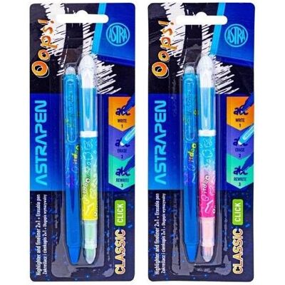Astra, Marker, 2-in-1-Textmarker + radierbarer Stift im klassischen Mix (1x) Astra, Marker, 2-in-1-Textmarker + radierbarer Stift im klassischen Mix (1x)