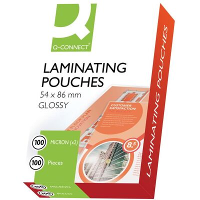Q-Connect, Laminierfolie, Laminierfolien glänzend (Kreditkarte, 100 Stk., 100 µm) Q-Connect, Laminierfolie, Laminierfolien glänzend (Kreditkarte, 100 Stk., 100 µm)