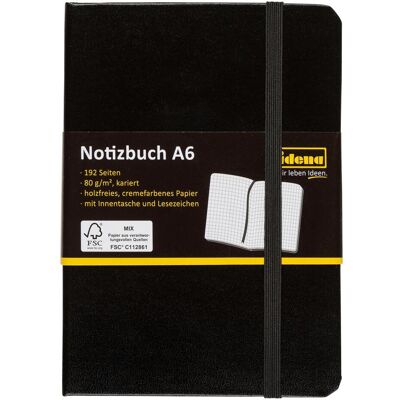 Idena, Heft + Block, Notizbuch A6 kariert schwarz FSC-Mix (A6, Kariert, Harter Einband) Idena, Heft + Block, Notizbuch A6 kariert schwarz FSC-Mix (A6, Kariert, Harter Einband)