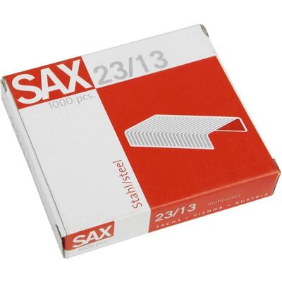 SAX, Büroklammer, Heftklammern, 23/13, 1000 Stück, 213 SAX, Büroklammer, Heftklammern, 23/13, 1000 Stück, 213