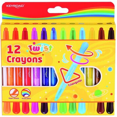 Keyroad, Malstifte, Twist buntstifte, drehbar, 12 stk., box, farbmix (12x) Keyroad, Malstifte, Twist buntstifte, drehbar, 12 stk., box, farbmix (12x)