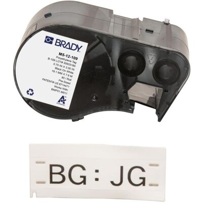 Brady, Etikettenrolle, M5-12-109, BradyTags - Anhänger, Polyethylen, Weiss, 19.05 x 76.20 mm, nicht klebend (80 E.) (76.20 mm) Brady, Etikettenrolle, M5-12-109, BradyTags - Anhänger, Polyethylen, Weiss, 19.05 x 76.20 mm, nicht klebend (80 E.) (76.20 mm)