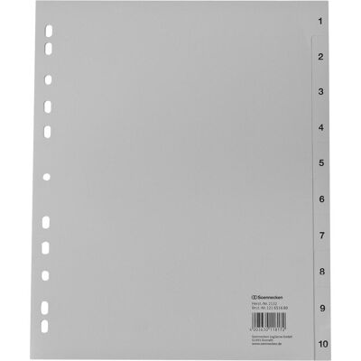 Soennecken, Ordner Zubehör, Zahlenregister Verwendung für Papierformat: DIN A4, Übe Ausführung der Tabe: 1-10 Soennecken, Ordner Zubehör, Zahlenregister Verwendung für Papierformat: DIN A4, Übe Ausführung der Tabe: 1-10