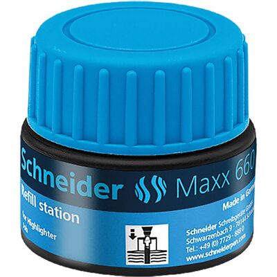 Schneider, Ersatzpatronen + Tintenfass, Tintenglas Nachfülltinte 660 Blau (Blau, 1 Stk.) Schneider, Ersatzpatronen + Tintenfass, Tintenglas Nachfülltinte 660 Blau (Blau, 1 Stk.)