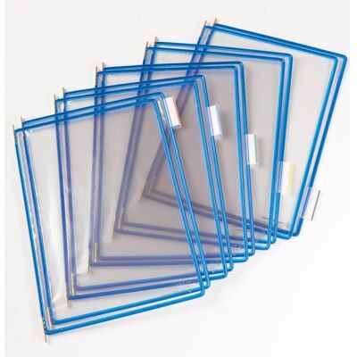 Tarifold, Informationsschild, tdisplay Drehzapfentafel, DIN A4, blau Sichttafel aus Kunststoff, mit farbig ummanteltem S Tarifold, Informationsschild, tdisplay Drehzapfentafel, DIN A4, blau Sichttafel aus Kunststoff, mit farbig ummanteltem S