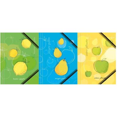 Tetis, Mappe, A4-Kartonmappe mit Eckgummi, Obst (6 Stück) (A4, 6x) Tetis, Mappe, A4-Kartonmappe mit Eckgummi, Obst (6 Stück) (A4, 6x)