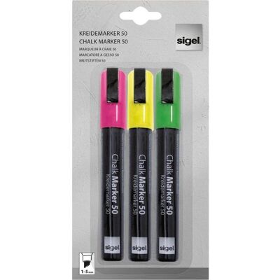 Sigel, Marker, Kreidemarker Gelb/Grün/Pink (3x) Sigel, Marker, Kreidemarker Gelb/Grün/Pink (3x)