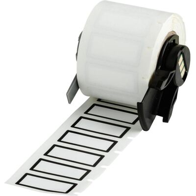Brady, Etikettenrolle, M6-24-423-BK, Polyester, Weiss, glänzend, 28.70 x 12.70 mm, mit schwarzen Rand, permanent (50 (39.67 mm) Brady, Etikettenrolle, M6-24-423-BK, Polyester, Weiss, glänzend, 28.70 x 12.70 mm, mit schwarzen Rand, permanent (50 (39.67 mm)