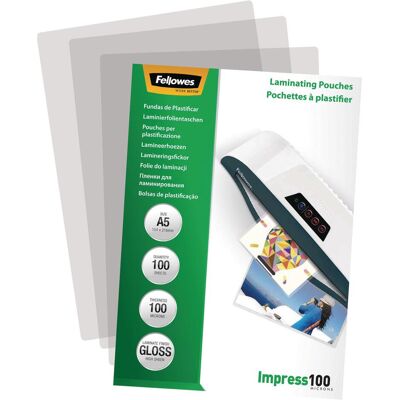 Fellowes Laminierfolie, Laminierfolie A5 100 mic glänzend - 100 Stück (A5, 100 Stk., 100 µm) Fellowes Laminierfolie, Laminierfolie A5 100 mic glänzend - 100 Stück (A5, 100 Stk., 100 µm)