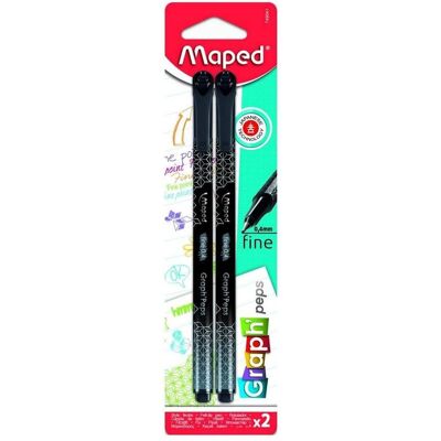 Maped, Schreibstifte, Graph Peps Deco Fineliner Schwarz 2 Stück (2x) Maped, Schreibstifte, Graph Peps Deco Fineliner Schwarz 2 Stück (2x)